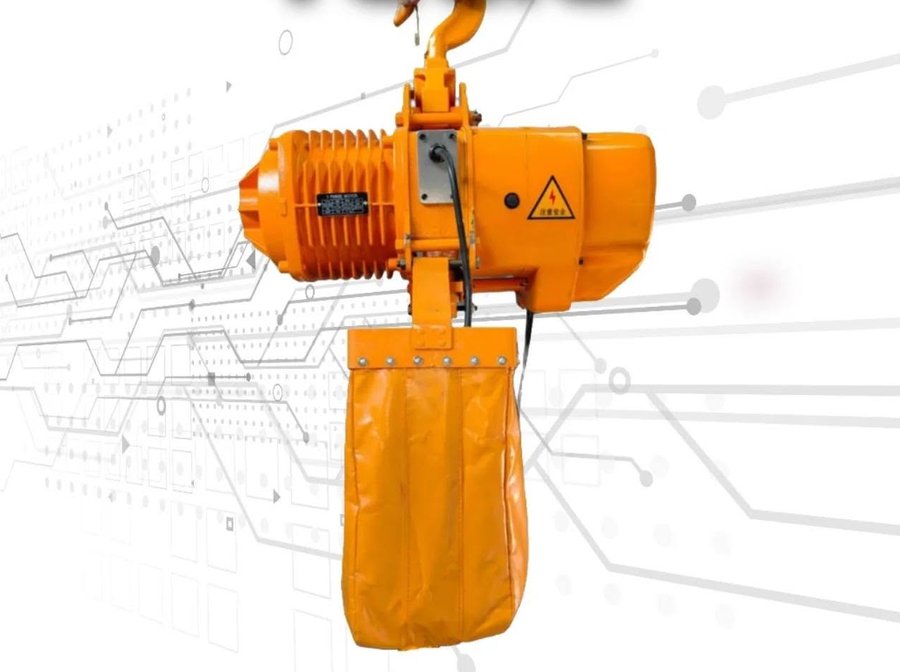 Tecle eléctrico de cadena color naranja
